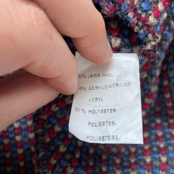 WOOL Blend Draped Oversized Tweed Laggen Look Outerwear Coat - Picture 10 of 12